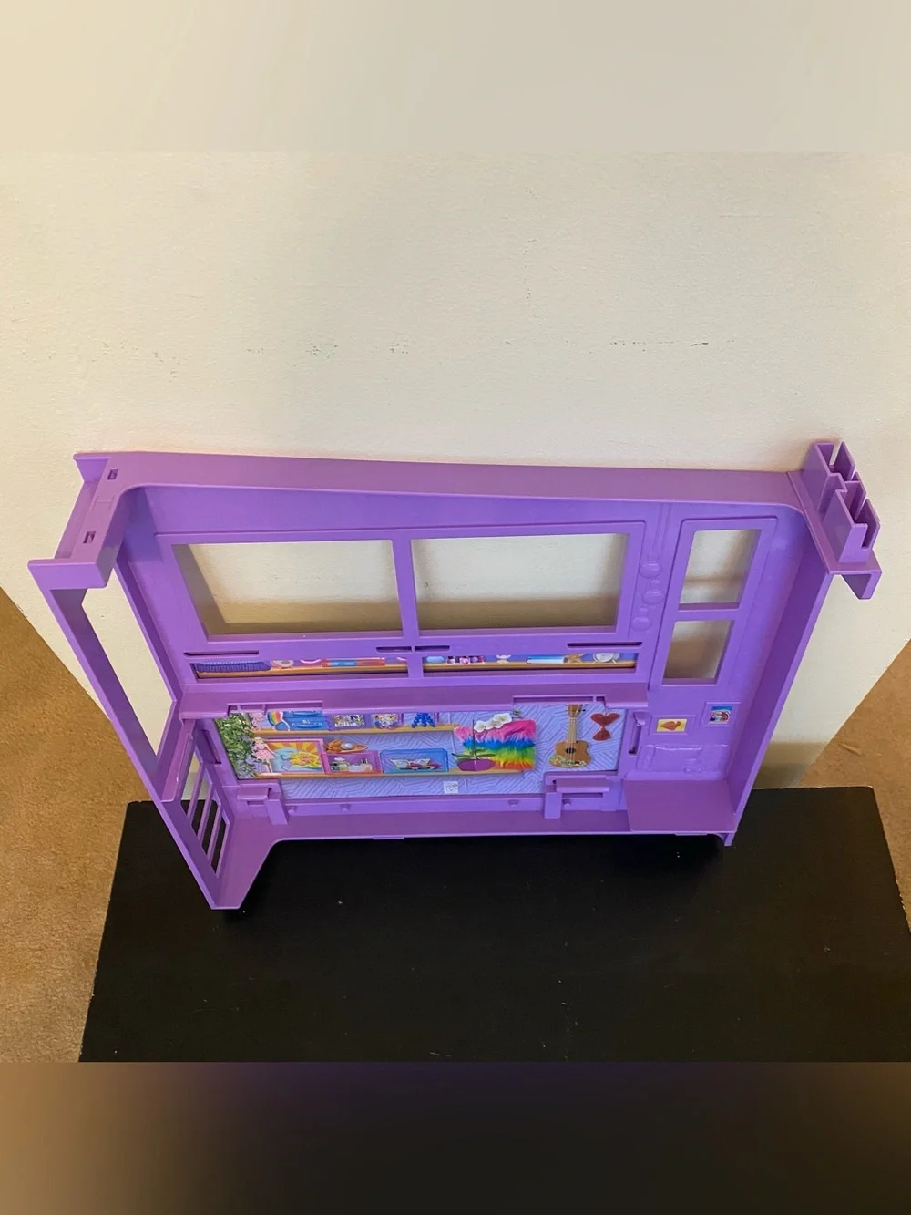 Mattel Barbie Malibu Vacation House Dollhouse Purple Bedroom Wall Part Piece